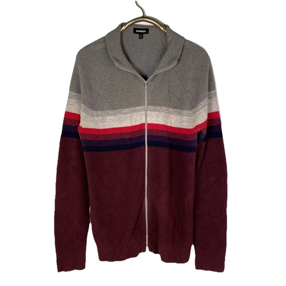 Express ribbed mock neck‎ sweater Full Zip